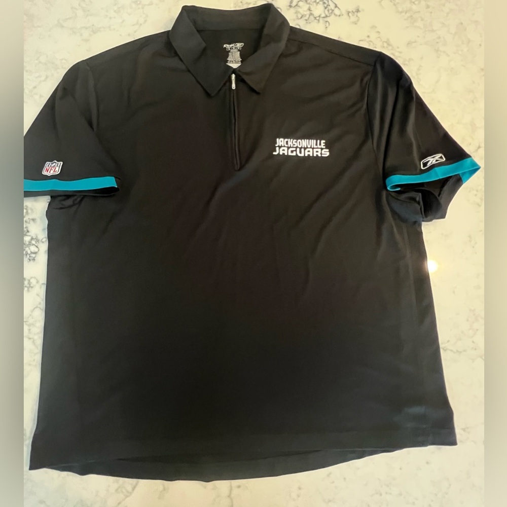 Rbk Jacksonville Jaguars Short Sleeve Men's 1/4 Zip Polo Shirt Size XL
